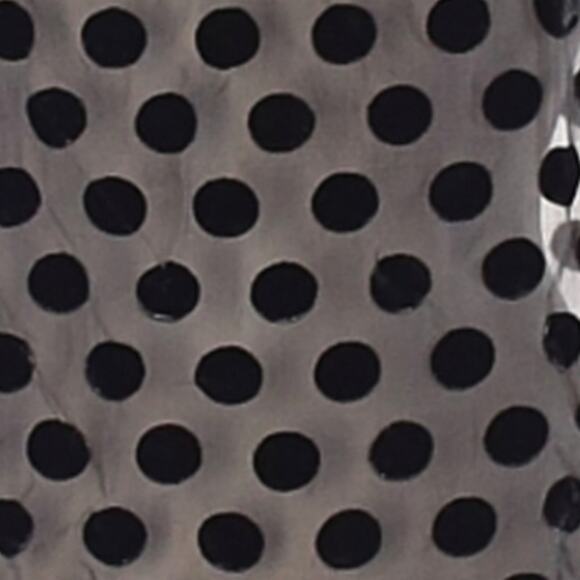 Fossil black & gray polkadot short sleeve sheer top scoop neckline, size small - Picture 2 of 3